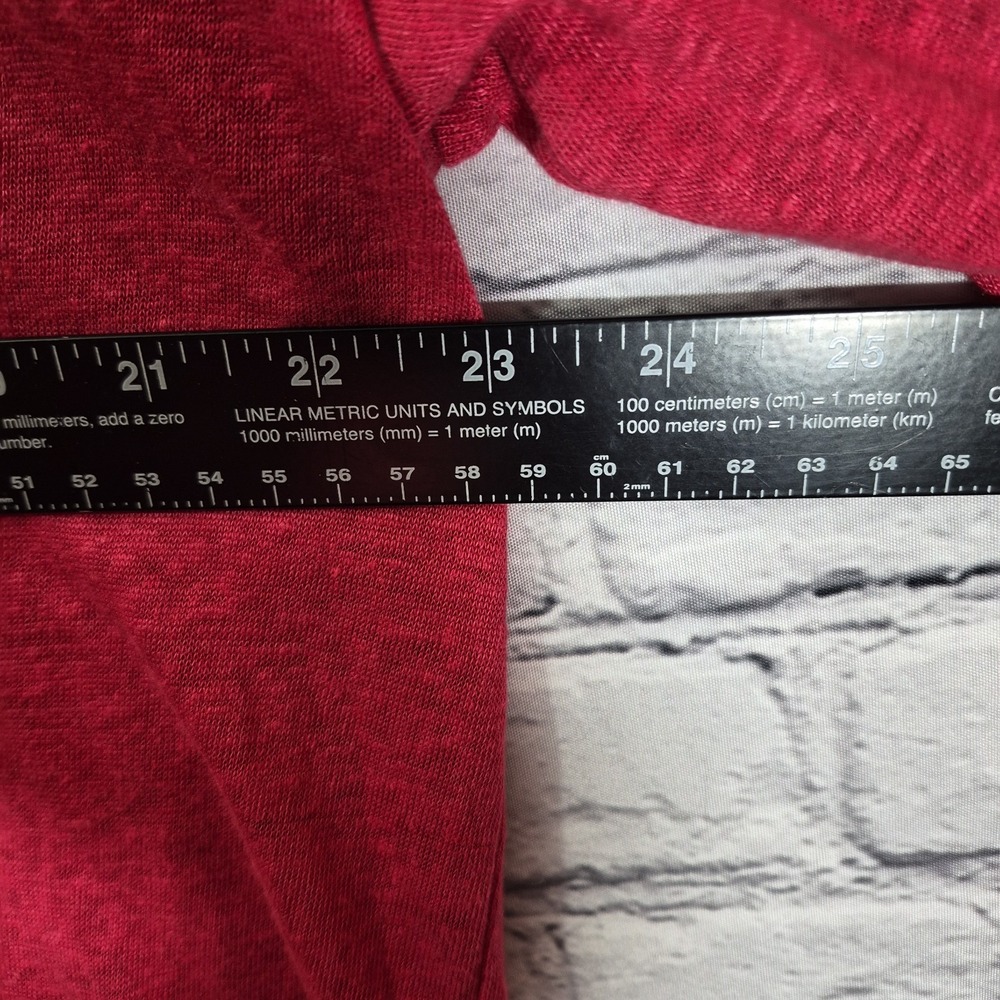 Tahari Women Sweater XL Red 100% Linen Hooded Cardigan Long Sleeve Open Front - Picture 7 of 9
